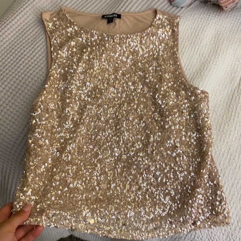 Express sequin tank top